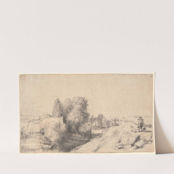 Landscape with a Milkman (ca. 1650) by Rembrandt van Rijn