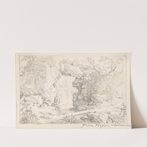 Landscape with a Natural Arch and a Waterfall by Felix Meyer