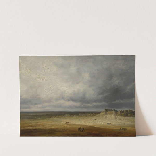 Landscape with a Plowed Field and a Village (after 1827) by Georges Michel