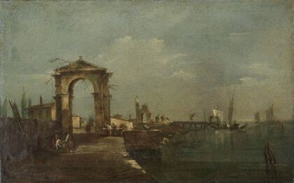 Landscape with a Quay and Ships on a Lake
