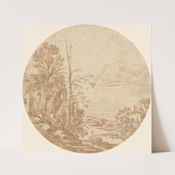 Landscape with a River and a Village by Charles Cornelisz. de Hooch