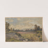 Landscape with a river and view of the Jesenik range (1850-1881) by Adolf Dressler