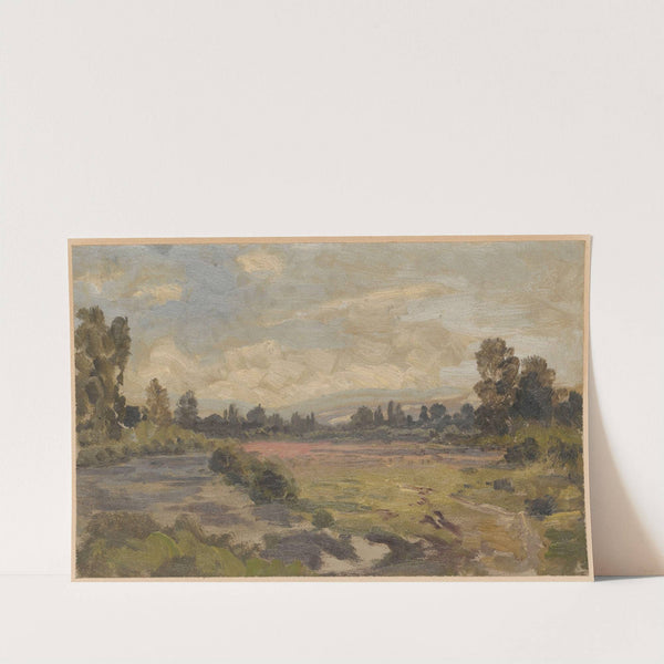 Landscape with a river and view of the Jesenik range (1850-1881) by Adolf Dressler