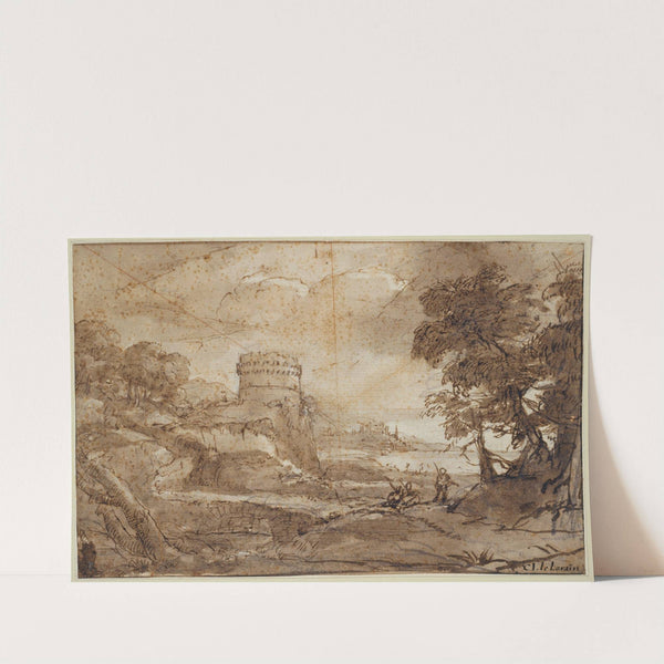Landscape with a Round Tower and Bay (ca. 1635 – 1640) by Claude Lorrain