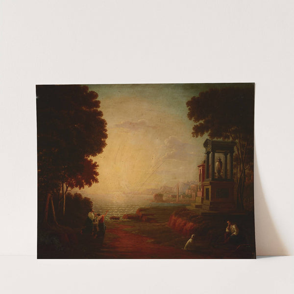 Landscape with a Sea Bay and Ancient Buildings by Jan Wolański