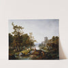 Landscape with a Shepherdess and a Boy Fishing by Jean-Baptiste Huet