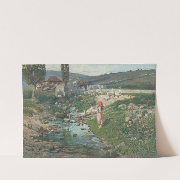 Landscape with a Shepherdess of Geese by Vojtech Angyal