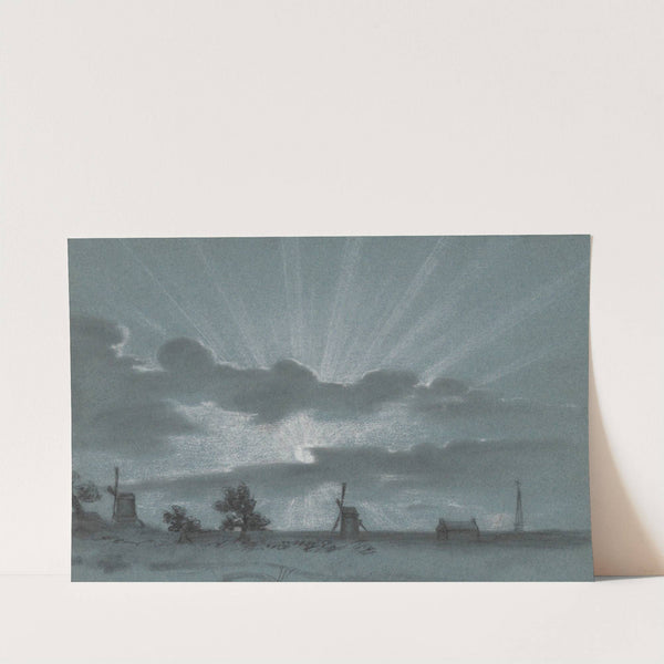 Landscape with a Sunset by Jean Antoine Verschaeren