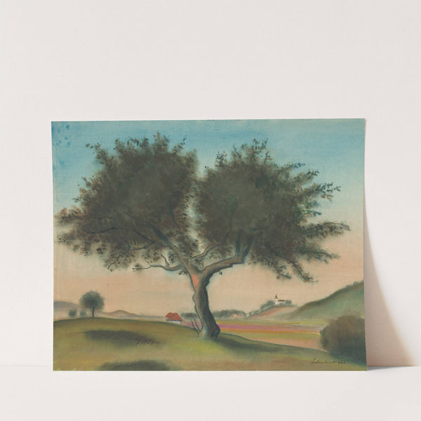 Landscape with a Tree (From Lamač) by Július Schubert