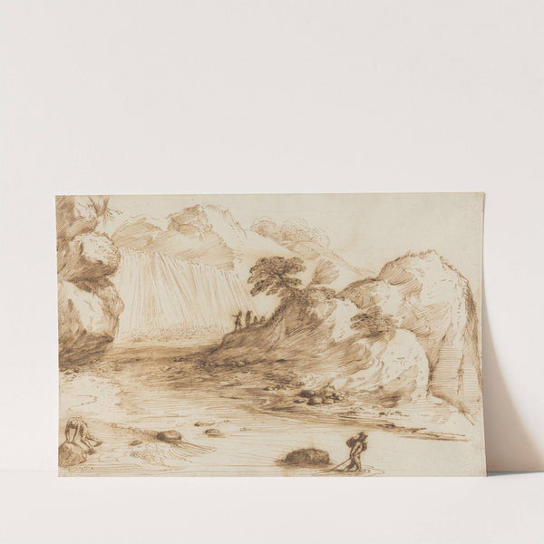 Landscape with a Waterfall by Guercino