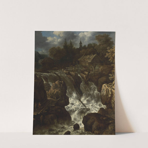 Landscape with a waterfall (1670-1680) by Allaert van Everdingen