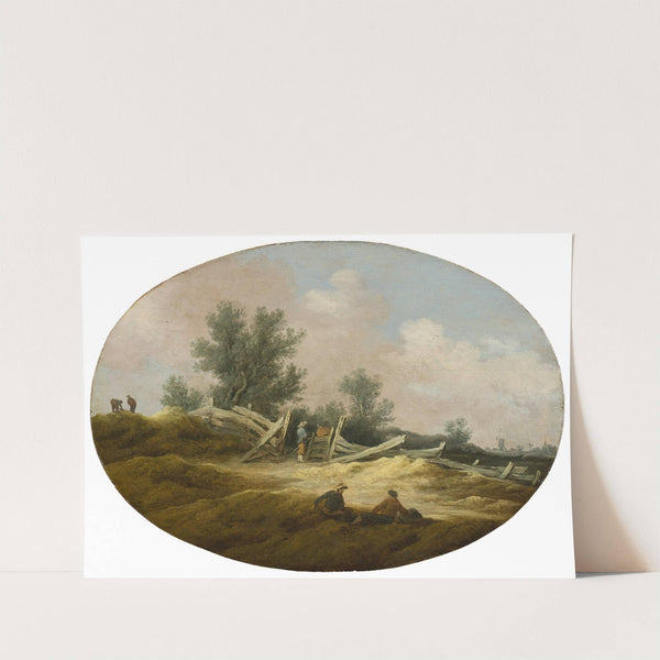 Landscape with a Wooden Fence and Figures by Salomon van Ruysdael