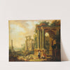 Landscape with Ancient Ruins and a Column by Christian Georg Schütz the elder