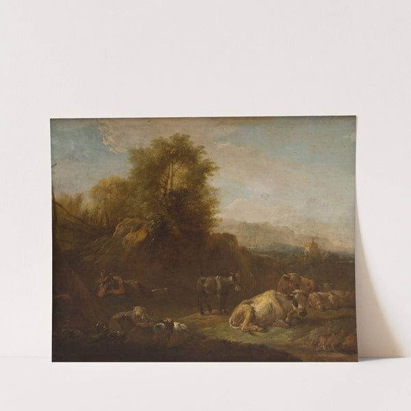 Landscape with Animals and a Shepherd by Nicolaes Pietersz. Berchem