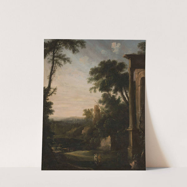 Landscape with architecture and staffage (1700-1707) by Pierre Antoine Patel the younger