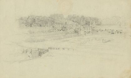 Landscape with buildings