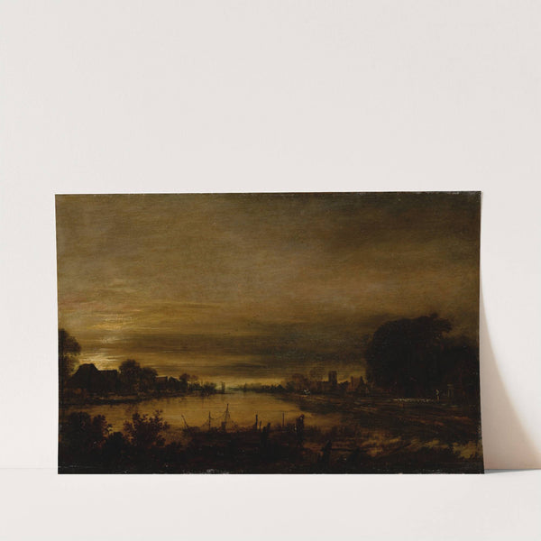 Landscape with Canal at Dusk (ca. 1660 – 1670) by Aert van der Neer