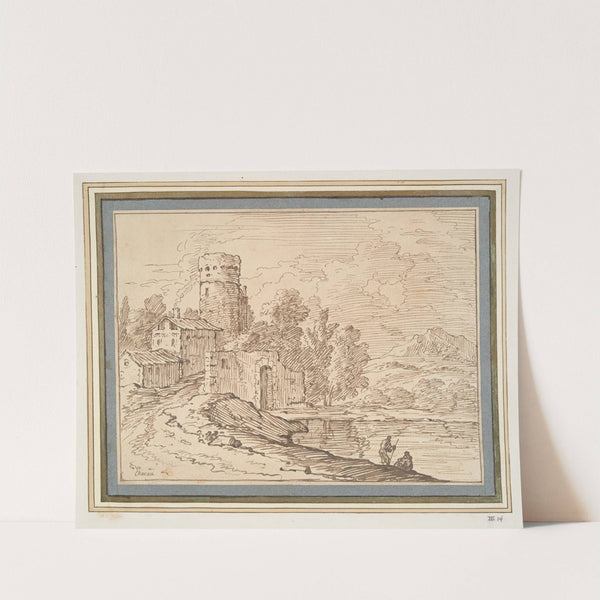 Landscape with Castle Near Water by Giovanni Battista Busiri