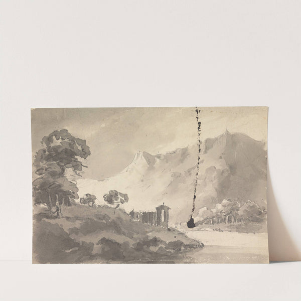 Landscape with Castle, River and Mountain by William Gilpin