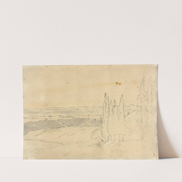 Landscape with Cedars and Buildings by Joseph Wright of Derby