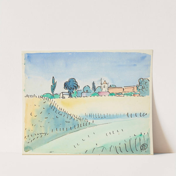 Landscape with church by Raymond McIntyre