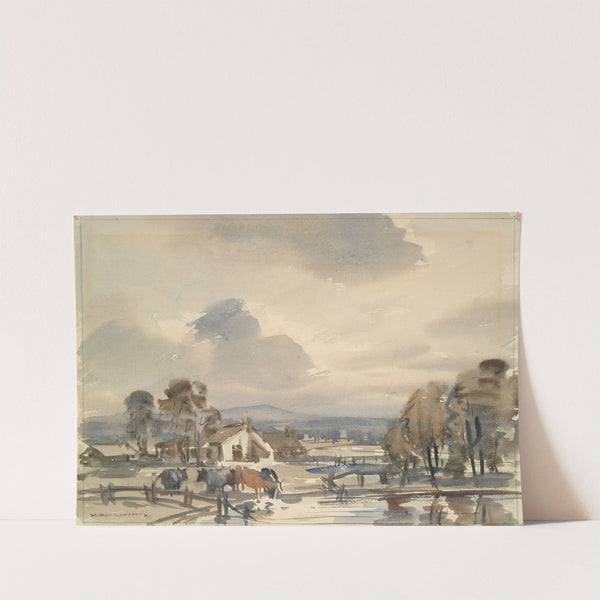 Landscape with Cows by Norman Alfred William Lindsay