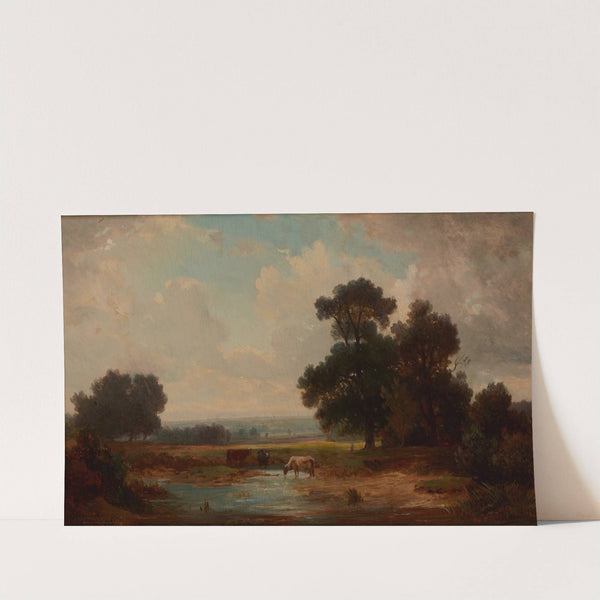 Landscape with Cows at a Watering-Place by Józef Szermentowski