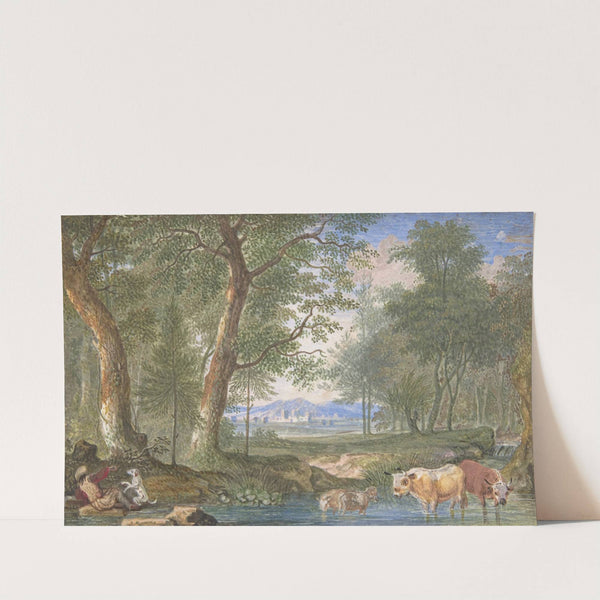 Landscape with Cows in a Brook by Felix Meyer