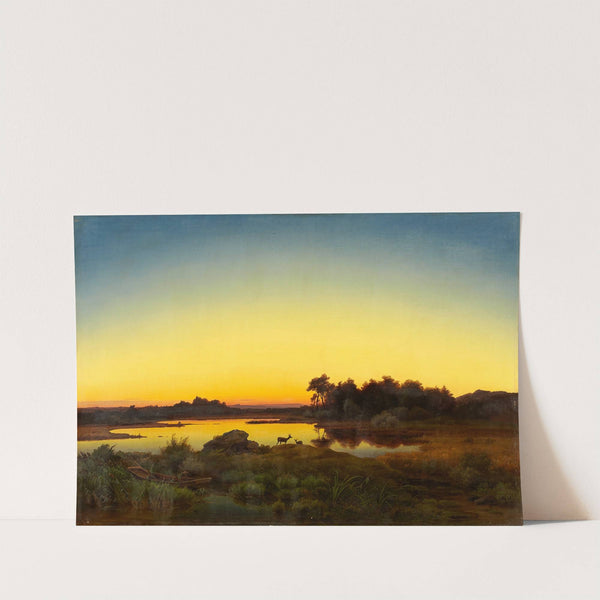Landscape with Deer at Sunset by ANTON ZWENGAUER