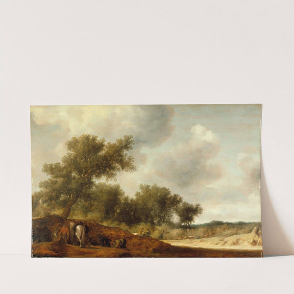 Landscape with Deer Hunters by Salomon van Ruysdael