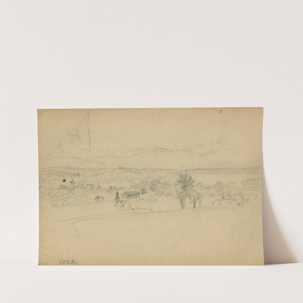 Landscape with faintly drawn flag by Alfred Rudolph Waud