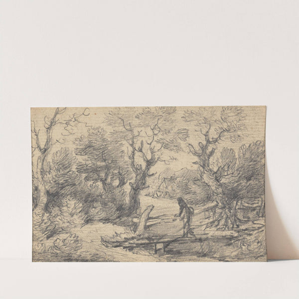 Landscape with figure on a footbridge by Gainsborough Dupont