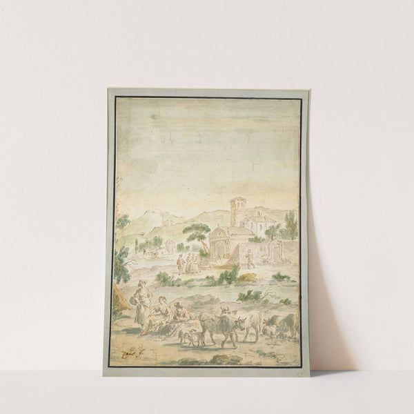 Landscape with Figures by Giuseppe Zais