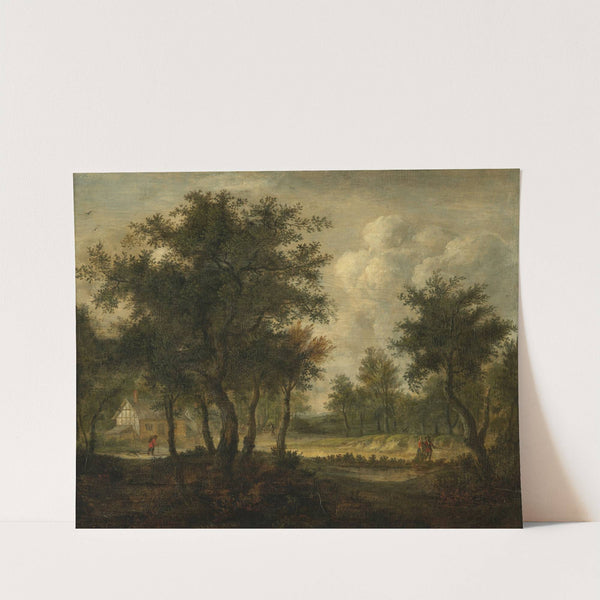 Landscape with figures by Meindert Hobbema