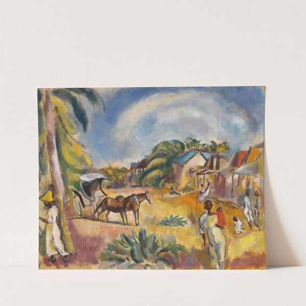 Landscape with Figures and Carriage by Jules Pascin