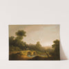 Landscape with Figures Crossing a Bridge (1790-1800) by John Rathbone