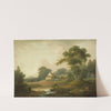 Landscape with Fisherman and Washerwoman (1790-1800) by John Rathbone