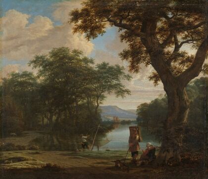 Landscape with Fisherman with a square Net