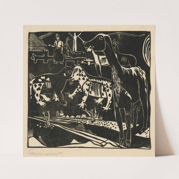 Landscape with Goats and Bobcats (1920–21) by Heinrich Campendonk