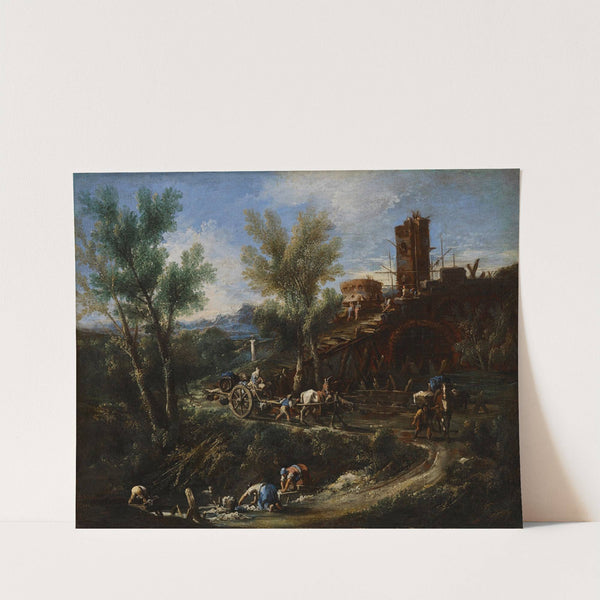 Landscape with Gypsies and Washerwomen (1705-1710) by Alessandro Magnasco