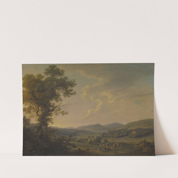 Landscape with Haymakers and a Distant View of a Georgian House by William Ashford