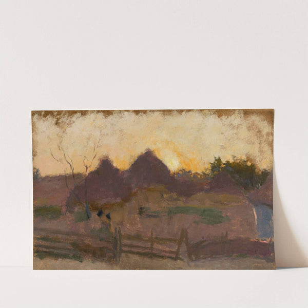 Landscape with haystacks by Tadeusz Makowski