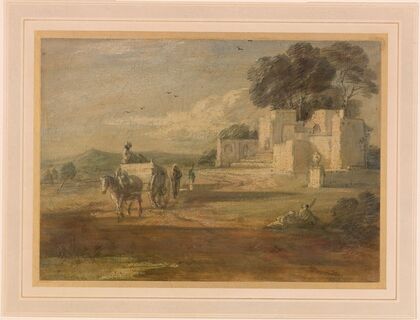 Landscape with Horse and Cart, and Ruin
