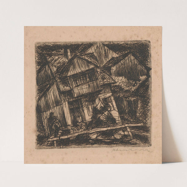 Landscape with houses (1931) by Stanisław Osostowicz