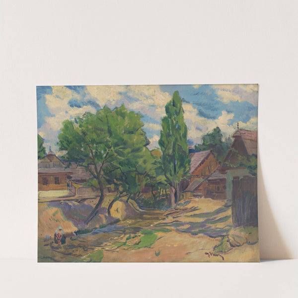 Landscape with Houses by Gustáv Mallý