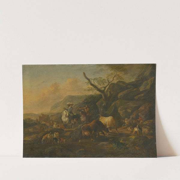 Landscape with Hunters (1678) by Johann Heinrich Roos