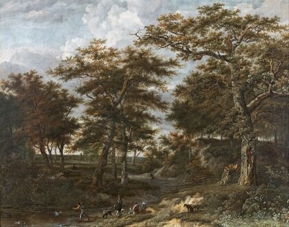 Landscape with hunters