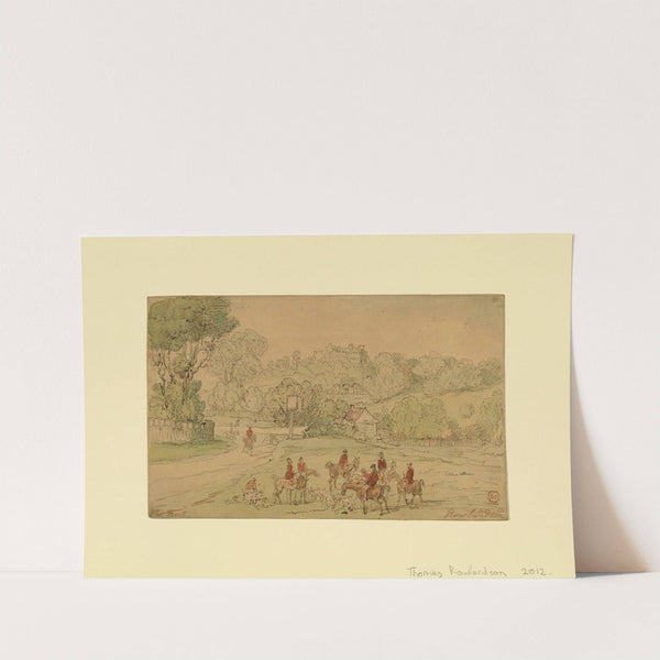 Landscape with Hunting Scene by Thomas Rowlandson