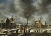Landscape with ice-skaters