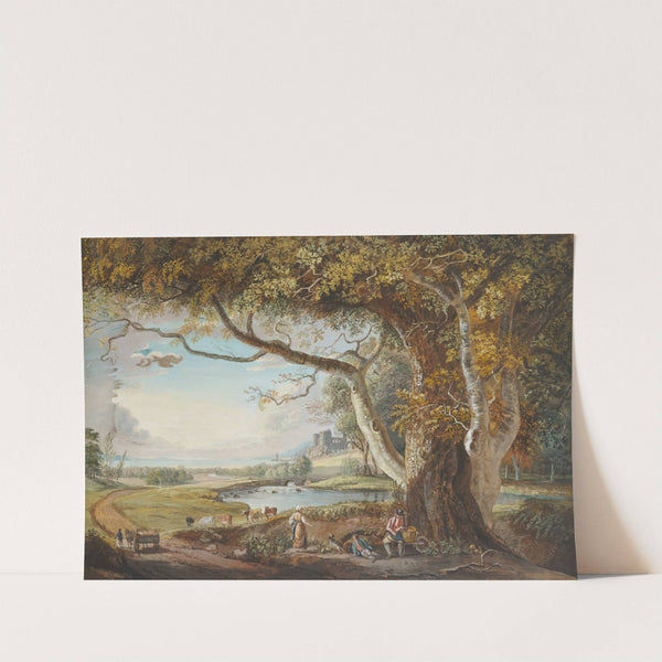 Landscape With Lake And Large Tree In Foreground (c.1725-1809) by Paul Sandby
